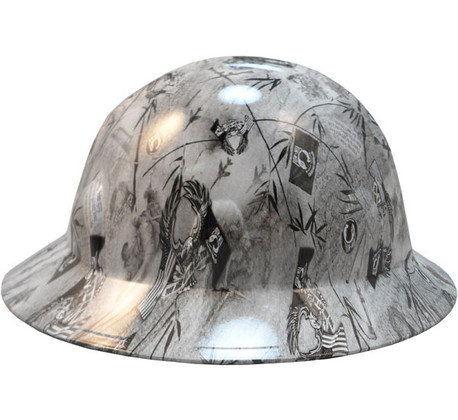 POW Gray Hydro Dipped Full Brim Hard Hats