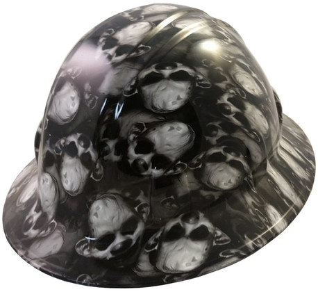Mr Creepy Hydro Dipped Hard Hats Full Brim ~ Oblique View