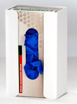 1-Box Horizontal Plastic Box Glove Dispenser ~ WHITE HEAVY-DUTY PLASTIC 