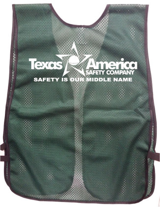 Green Safety Vest with Cingle Color Imprint