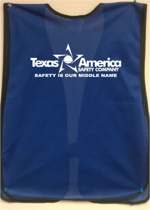 Blue safety vest Single color imprint back