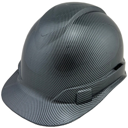 Carbon Fiber Design Hydro Dipped Hard Hats ~ Oblique View