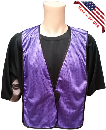 Soft Mesh Purple Safety Vests ~ Front View
