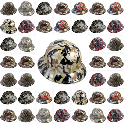Hydro Dipped GLOW IN THE DARK Full Brim Style Hard Hats
