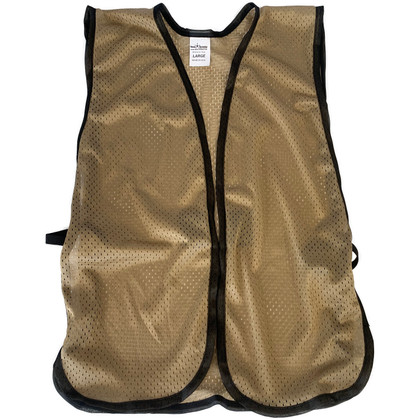 Khaki Soft Mesh Plain Safety Vest 