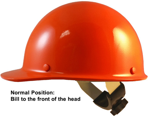 MSA Skullgard Cap Style With Swing Suspension - Orange - Swing Suspension in Normal Position