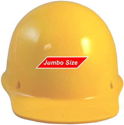 MSA Skullgard (LARGE SHELL) Cap Style Hard Hats with Ratchet Suspension - Yellow - Front View 
