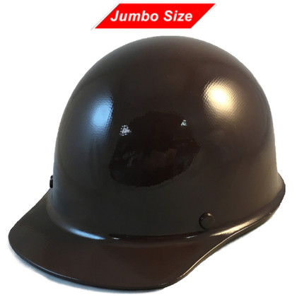 MSA Skullgard (LARGE SHELL) Cap Style Hard Hats with Ratchet Suspension - Brown - Oblique View 