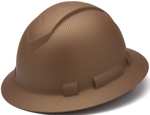 Pyramex Ridgeline Full Brim Style Hard Hat with Copper Graphite Pattern Oblique View