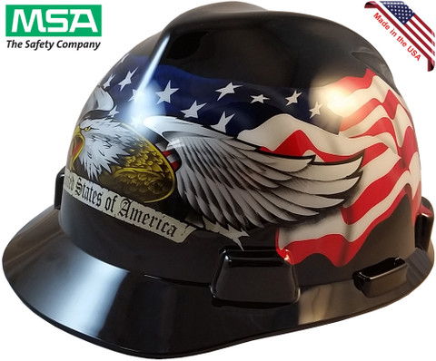 MSA V-Gard American Pride USA Hard Hats - Oblique View
