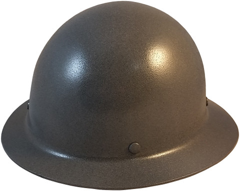 MSA Skullgard Full Brim Hard Hat with FasTrac III Ratchet Suspension - GUNMETAL - Oblique View