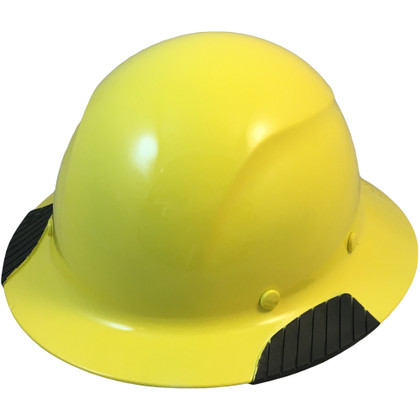 Actual Carbon Fiber Hard Hat - Full Brim High Vision Yellow - Oblique