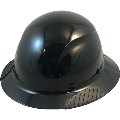 DAX Fiberglass Composite Hard Hat - Full Brim Solid Black - Oblique View