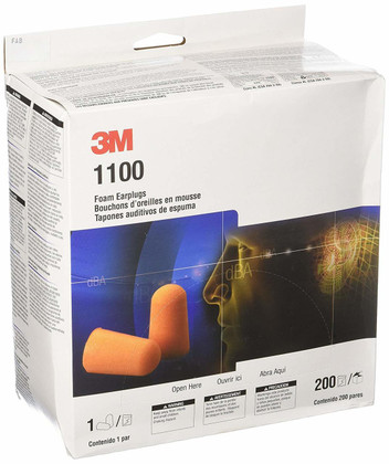 3M 200 Count Foam Ear plugs 1100 - Illustration