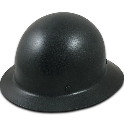 MSA Skullgard Full Brim Hard Hat with STAZ ON Suspension - Textured Gunmetal Black - Oblique View