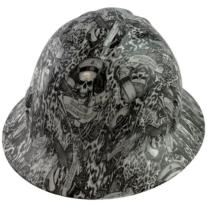 Skeleton Sailors Style Full Brim Hydro Dipped Hard Hats - Oblique View