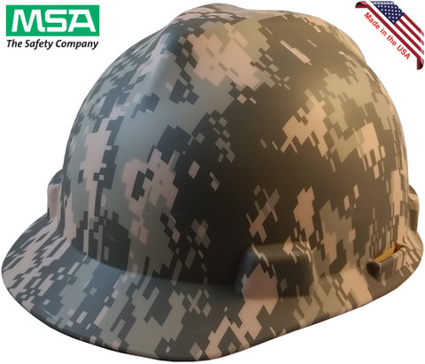 MSA USA Freedom Series ACU Camouflage Hard Hats - Staz On Suspension - Oblique View
