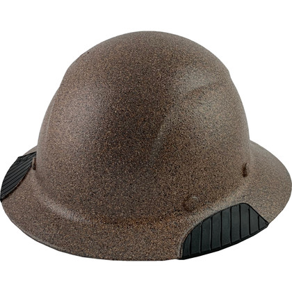Actual Carbon Fiber Hard Hat - Full Brim Textured Granite - Oblique