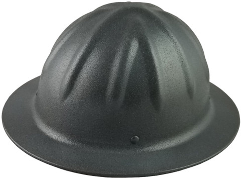 SkullBucket Aluminum Full Brim Hard Hats with Ratchet Suspensions - Textured Gun Metal - Oblique View