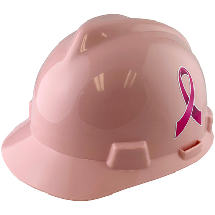 MSA V-Gard Cap Style Breast Cancer Awareness Ribbon Hard Hats