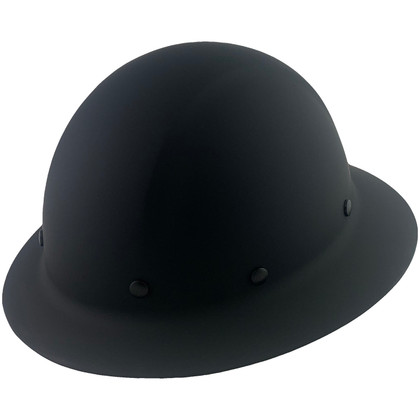 Dynamic Wofljaw Full Brim Fiberglass Hard Hat with 8 Point Ratchet Suspension - Black - Oblique View