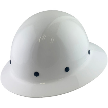 Dynamic Wofljaw Full Brim Fiberglass Hard Hat with 8 Point Ratchet Suspension - White - Oblique View