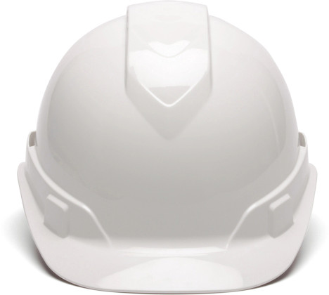 Pyramex Ridgeline Cap Style Hard Hats White - 4 Point Suspensions
 Front View