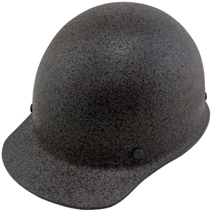 MSA Skullgard Cap Style With Ratchet Suspension Textured Granite ~ Left Side Oblique View