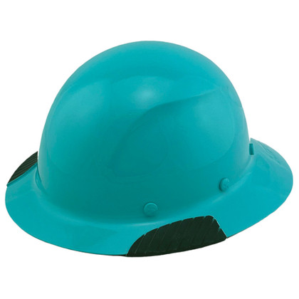 DAX Fiberglass Composite Hard Hat - Full Brim Teal 
Left Side Oblique View