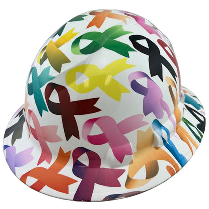 Pyramex Type II T2 Ridgeline Full Brim Hydro Dipped Hard Hat - Ribbons for All oblique