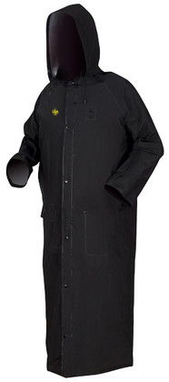 MCR Classic Plus 35 mm, BLACK FR Raincoat PVC 60 inch Rain Coat- Size 2XL