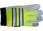 Hi-Vis Lime Grain Goatskin Multi-Task Glove w/ Velcro Pic 1