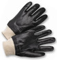 PVC Gloves w/ Rough Finish & Knit Wrists Pic 1
