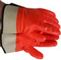 Orange PVC coated gloves foam lining and safety cuffs Pic 1