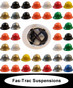 MSA V-Gard Full Brim Hard Hats with Fas-Trac III Suspensions  ~ All Colors