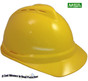 MSA Advance Vented Hard Hats with Ratchet Suspensions Yellow - Oblique View