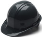 Pyramex 4 Point Cap Style Hard Hats with RATCHET Suspension Black  - Oblique View