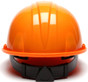 Pyramex 4 Point Cap Style Hard Hats with RATCHET Suspension Orange - Back View
