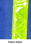 Soft Mesh Royal Blue Vests with Lime Stripes ~ Fabric Detail