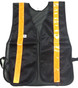 Soft Mesh Black Safety Vests with Orange Stripes pic 2
