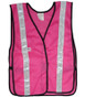 Soft Mesh Hot Pink Safety Vests with Silver Stripes pic 2