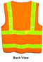 ANSI 2004 Sleeveless Class 2 Double Stripe Orange Mesh Safety Vests -Lime Stripes Pic 2
