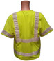 ANSI 2004 SLEEVED Class 3 Double Stripe LIME Safety Vests - Silver Stripes Back