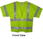 ANSI 2004 SLEEVED Class 3 Double Stripe MESH LIME Safety Vests - Silver Stripes pic 4