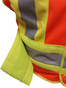 ANSI 207-2006 Public Service Safety Vests ~ Orange with Lime/Silver Stripes ~ 5 point Velcro Tear-Away front close up