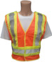 ANSI 207-2006 Public Service Safety Vests ~ MESH Orange with Lime/Silver Stripes ~ 5 point Velcro Tear-Away