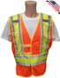 Orange Class II MESH First Responder Safety Vest ~ Lime/Silver Stripes and 5 Point Tear-Away Main