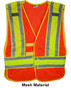 Orange Class II MESH First Responder Safety Vest ~ Lime/Silver Stripes and 5 Point Tear-Away pic 2