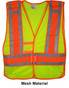 Lime Class II MESH First Responder Safety Vest ~ Orange/Silver Stripes and 5 Point Tear-Away pic 2