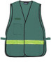 Incident Command Safety Vests GREEN with Silver Stripes Clear Pockets non CERT